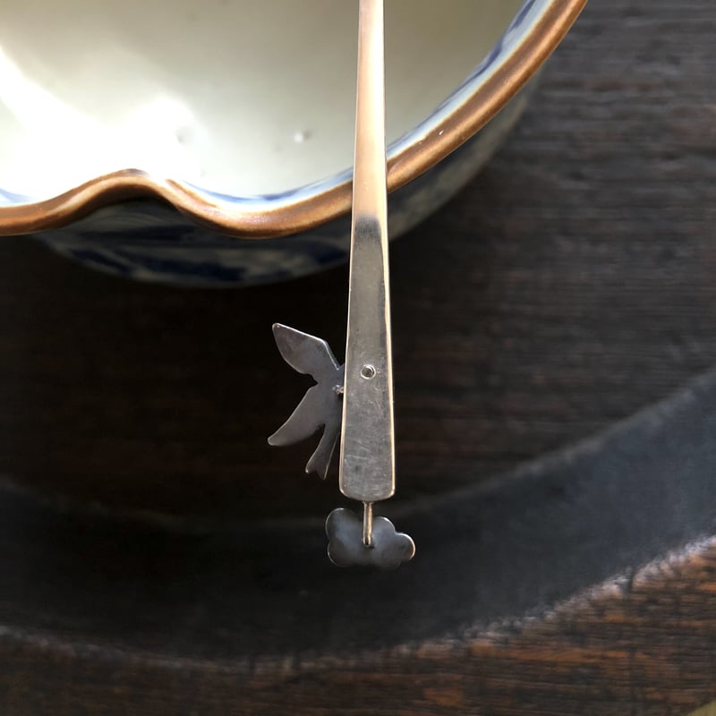 茶杓【梅と鶯】 | metal smith Yukari Ohara