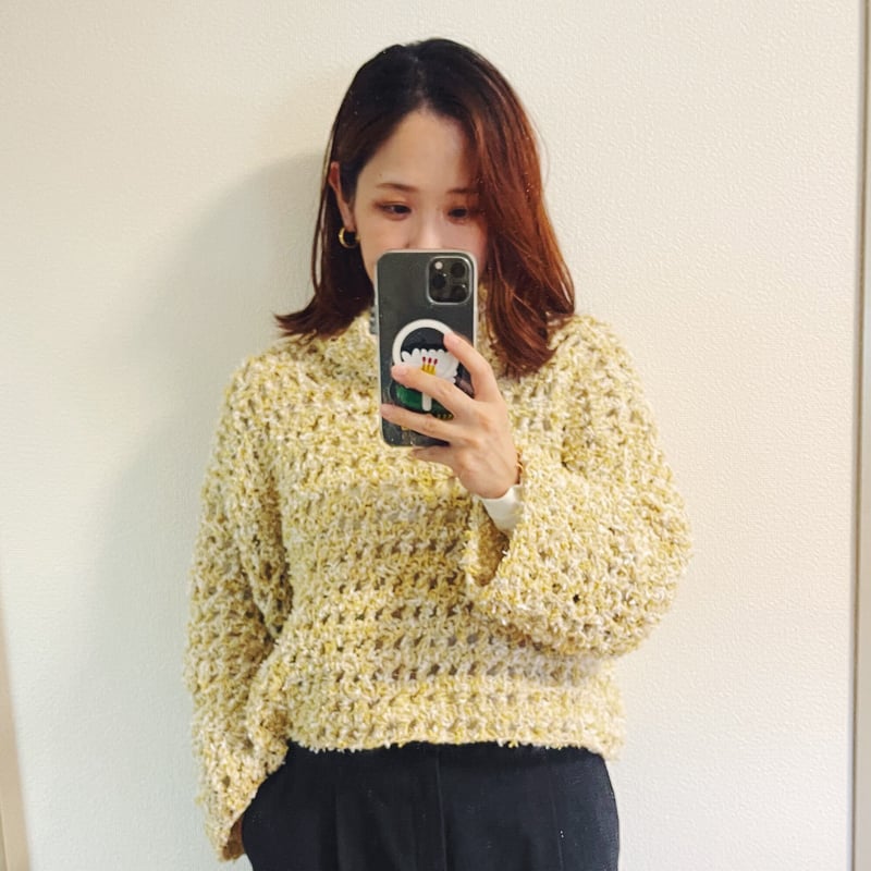 ダウンロード編み図：PDFデータ》【かぎ針編み】メッシュ編みの