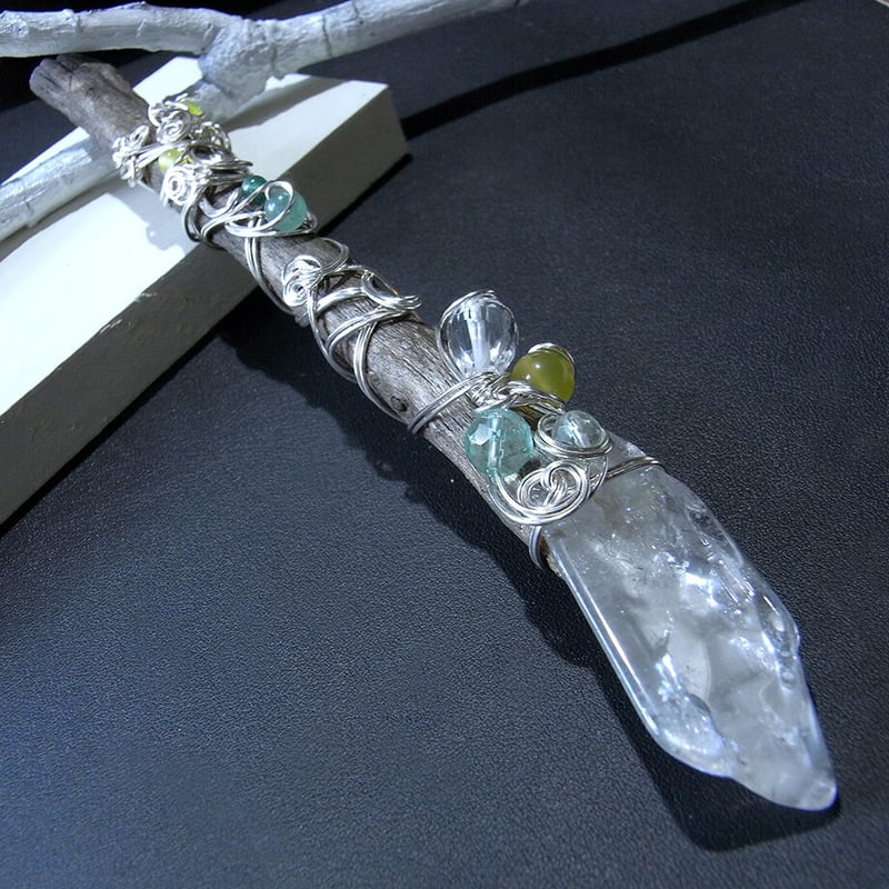 シャスタ ワンド作家 クリスタルワンド ヒーリングワンド 本革