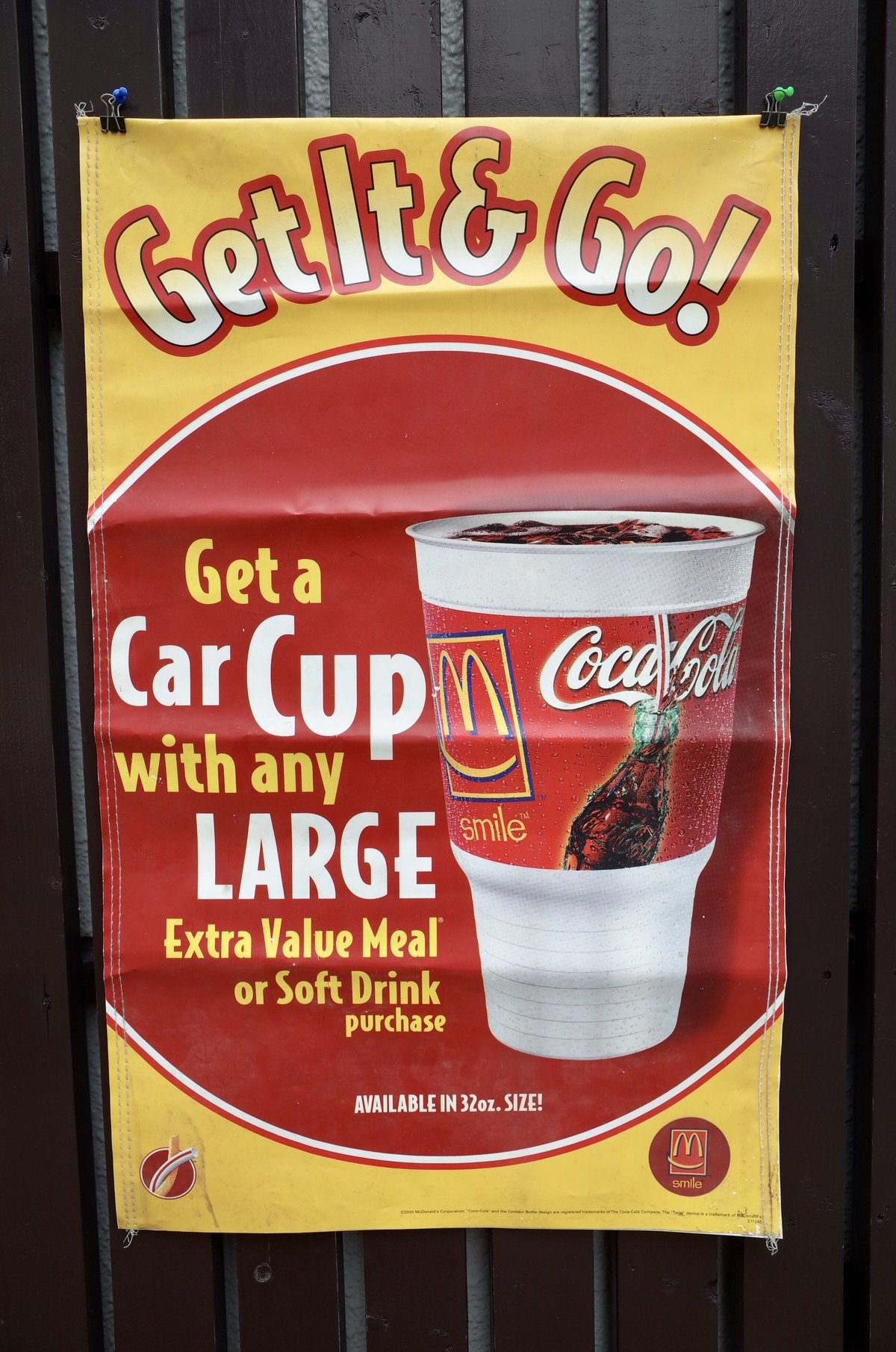 Vintage Mcdonald's マクドナルド ショップバナー Get It Go |