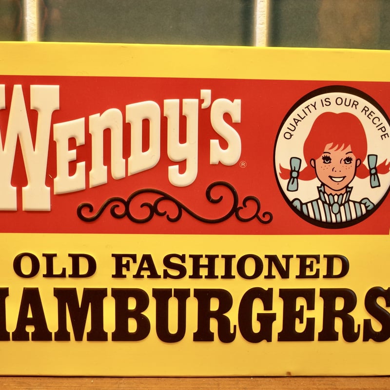 Wendy's ウェンディーズ 看板 メタルサイン エンボス アメリカ USA YE