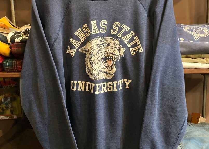 70s ヴィンテージ スウェット フロッキープリント カレッジ | 旅する