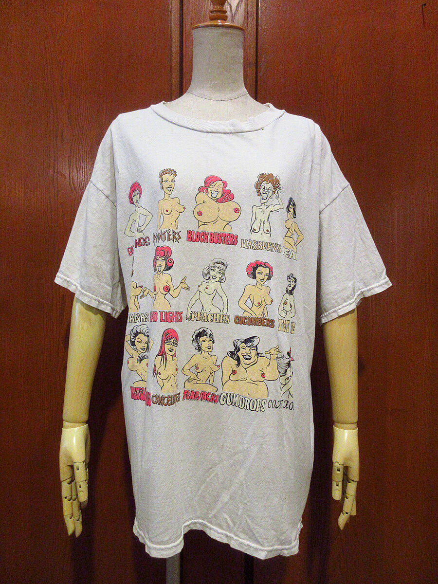 ビンテージ90's○TULTEX おっぱいプリントTシャツ L○210618s2-m-tsh-
