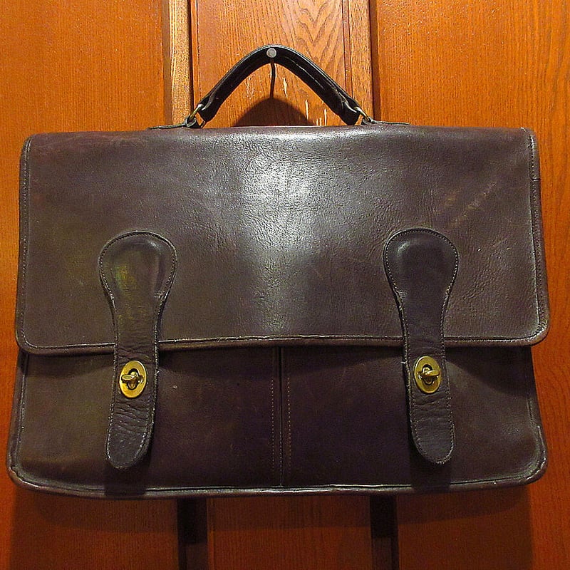 ビンテージ○オールドコーチレザーブリーフケース焦げ茶○210705r2-bag