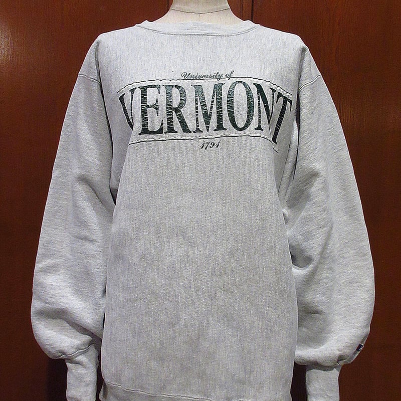 ビンテージ90's○Champion VERMONTリバースウィーブスウェットグレー