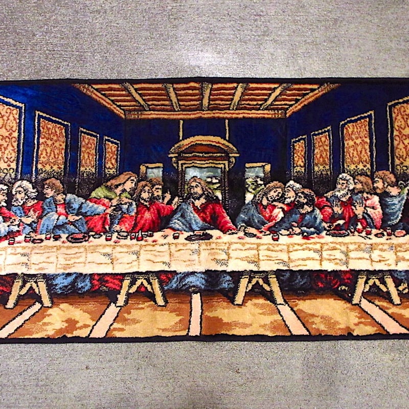 ビンテージ○最後の晩餐ラグ約50cm×96cm○230303c5-rug マット絨毯ダ