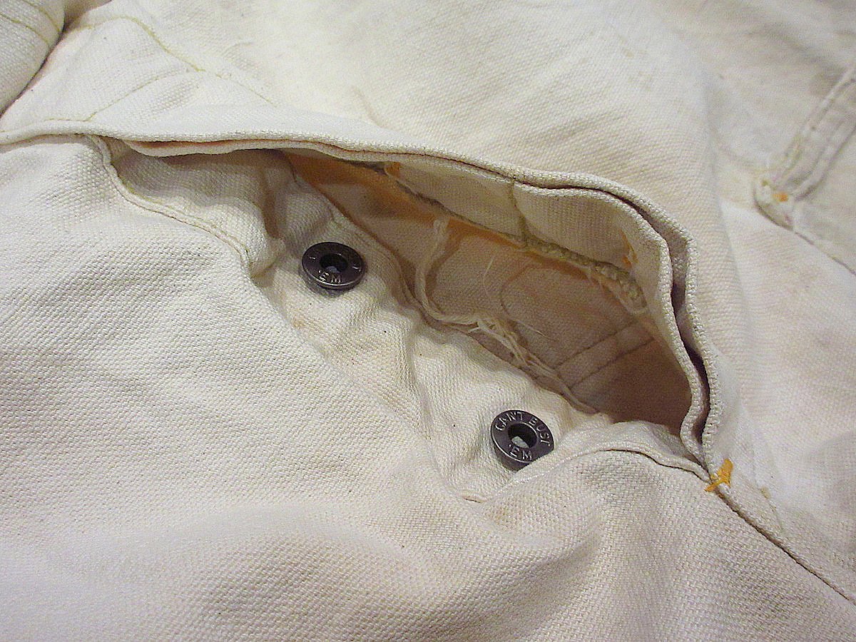 ビンテージ40's○CAN'T BUST'EMエプロン付きダブルニー生成り