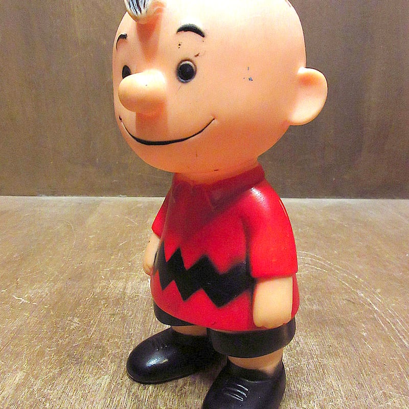 チャーリーブラウンの陶器製ビンテージバンク大小2個セット チャーリー