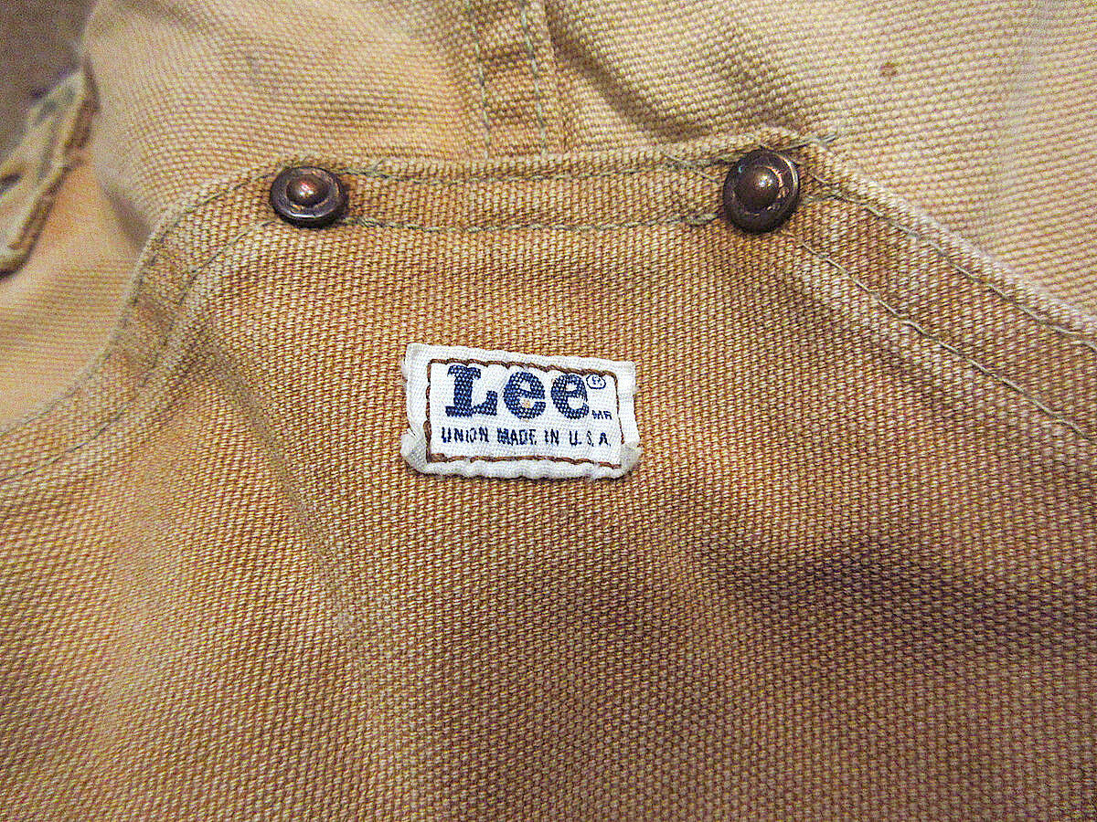 ビンテージ70's○Leeブラウンダックダブルニーオーバーオール実寸W98cm