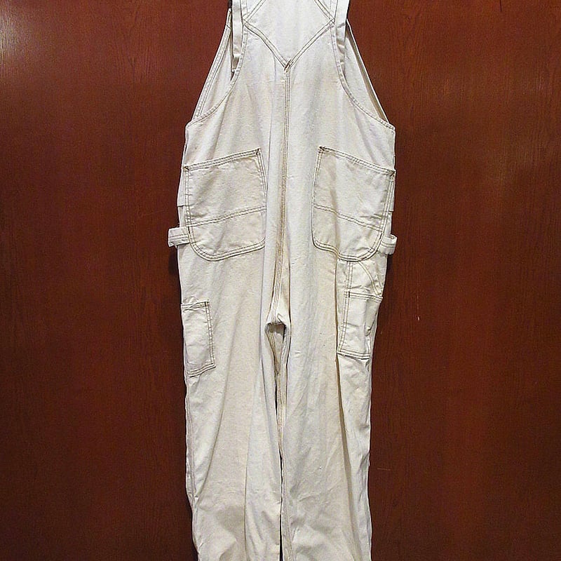 ビンテージ70's○BIG MACエプロン付きダブルニー生成りオーバーオール