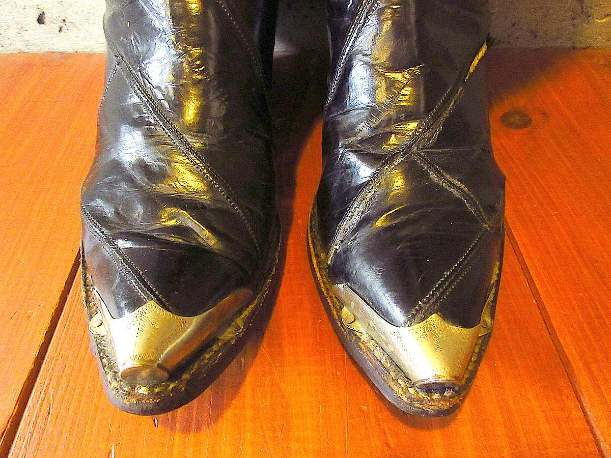 ビンテージ○J.Chisholm ウエスタンブーツ黒size 8M○240528k6-m-bt
