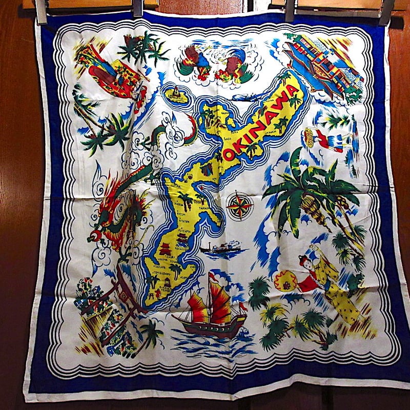 ビンテージ40s50's○OKINAWAスーベニアスカーフ○230908c8-scf 1940