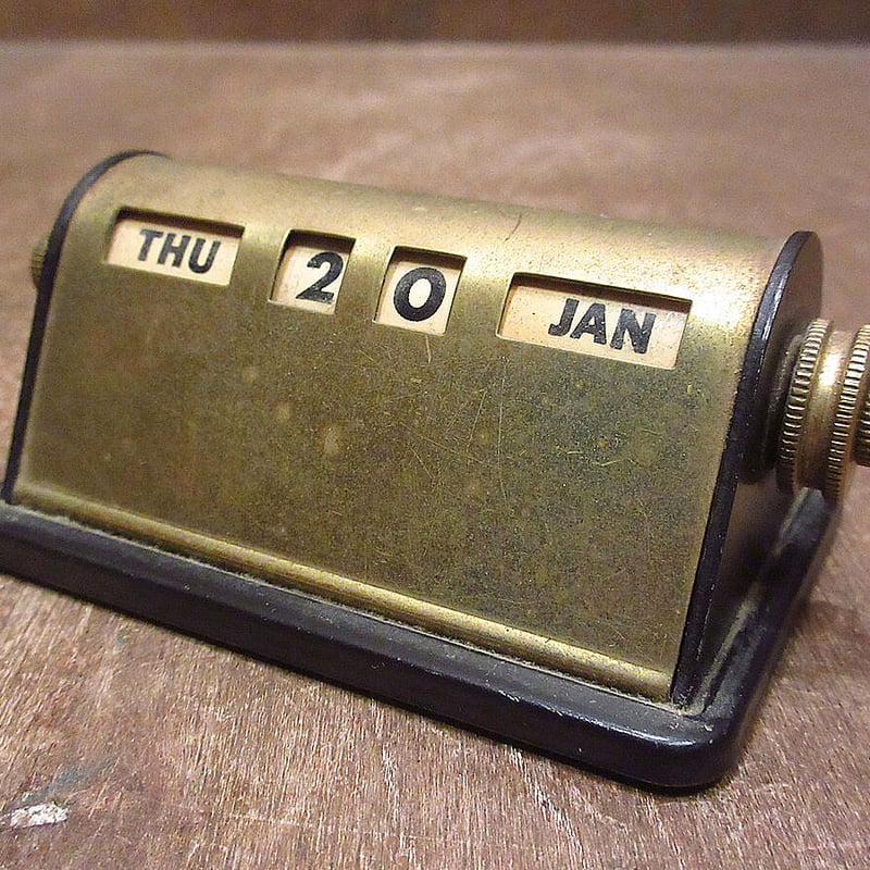 ビンテージ○卓上万年カレンダー○230709i5-otclctブラス真鍮