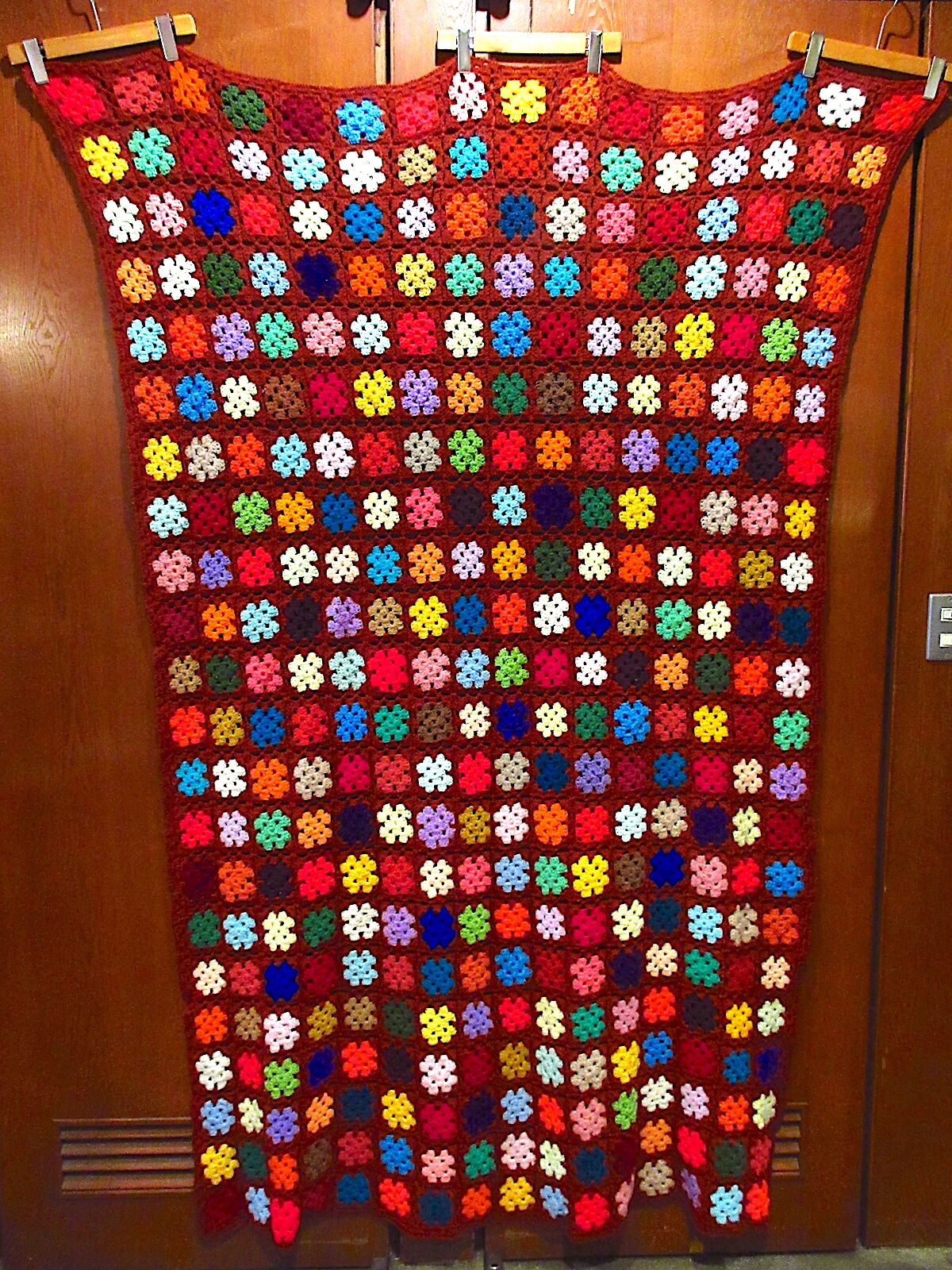 ビンテージ○かぎ針編みブランケットsize 約204cm ×約120cm○230928c8-b