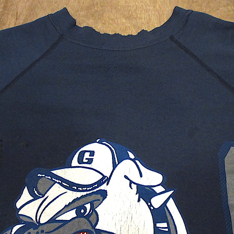 ビンテージ80's○GUプリントラグランスウェット紺○250331z3-m-sws