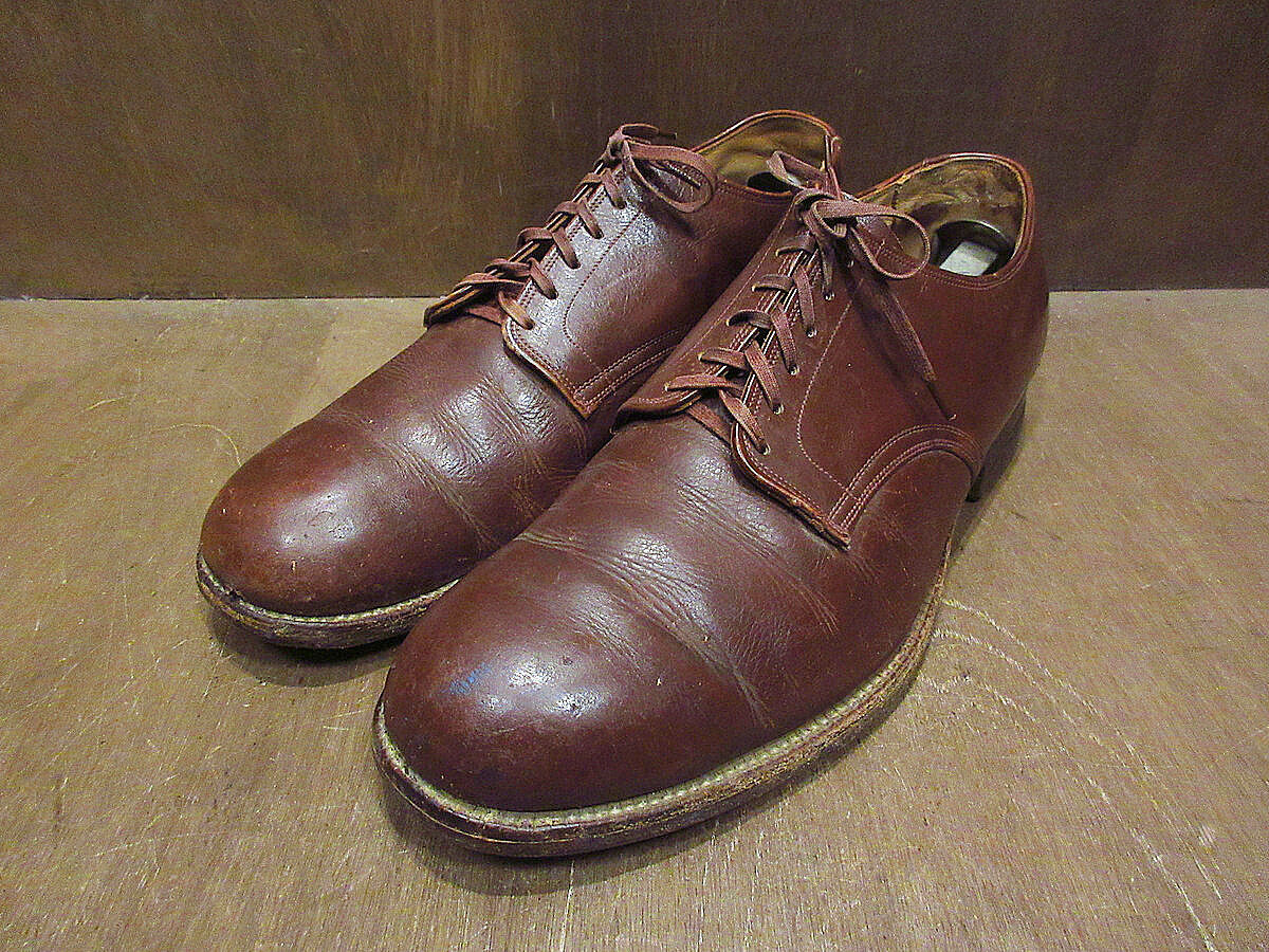 ビンテージ40's50's○U.S.NAVYサービスシューズ茶size 10 EE○22020