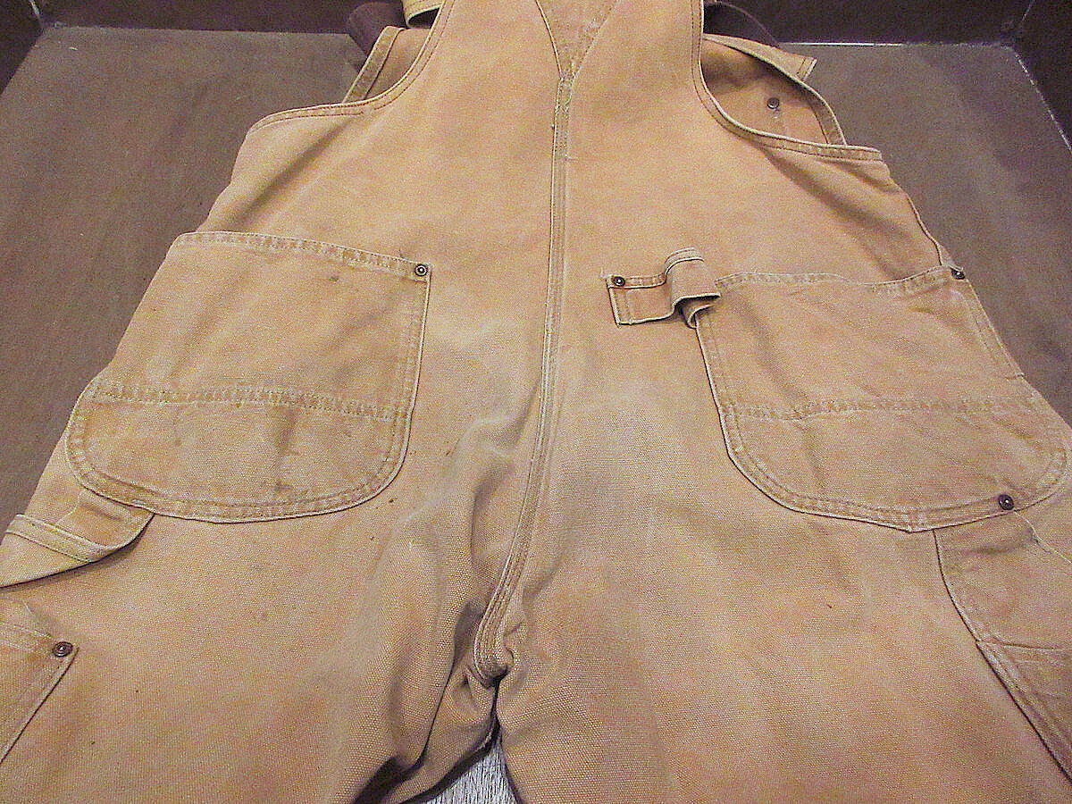 ビンテージ70's○Leeブラウンダックダブルニーオーバーオール実寸W98cm