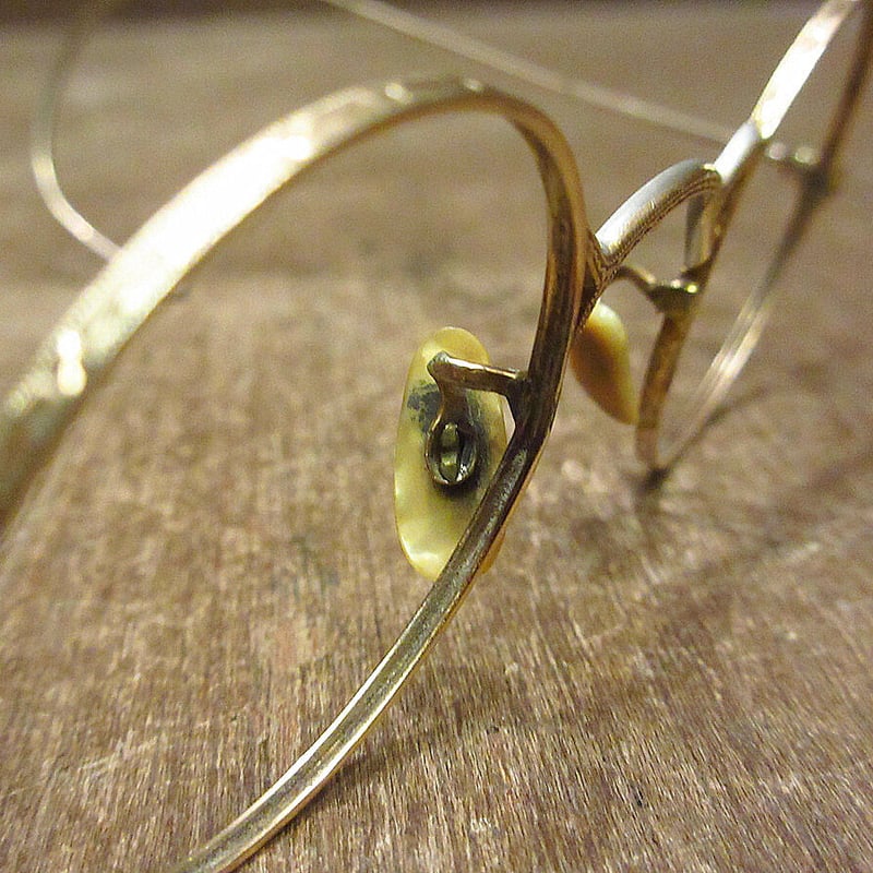 ビンテージ30's○B&L 1/10 12KGFサイドマウント彫金ラウンド眼鏡