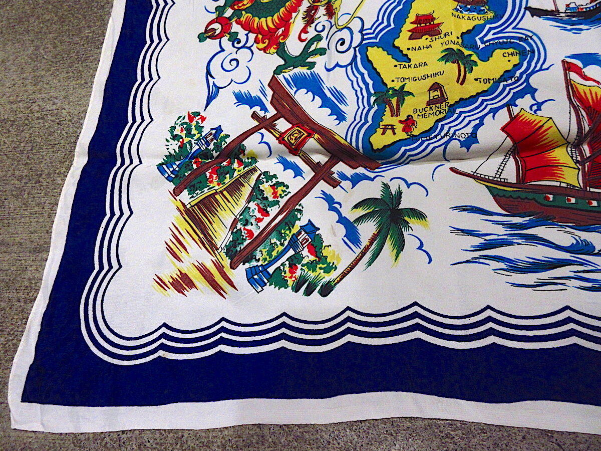 ビンテージ40s50's○OKINAWAスーベニアスカーフ○230908c8-scf 1940