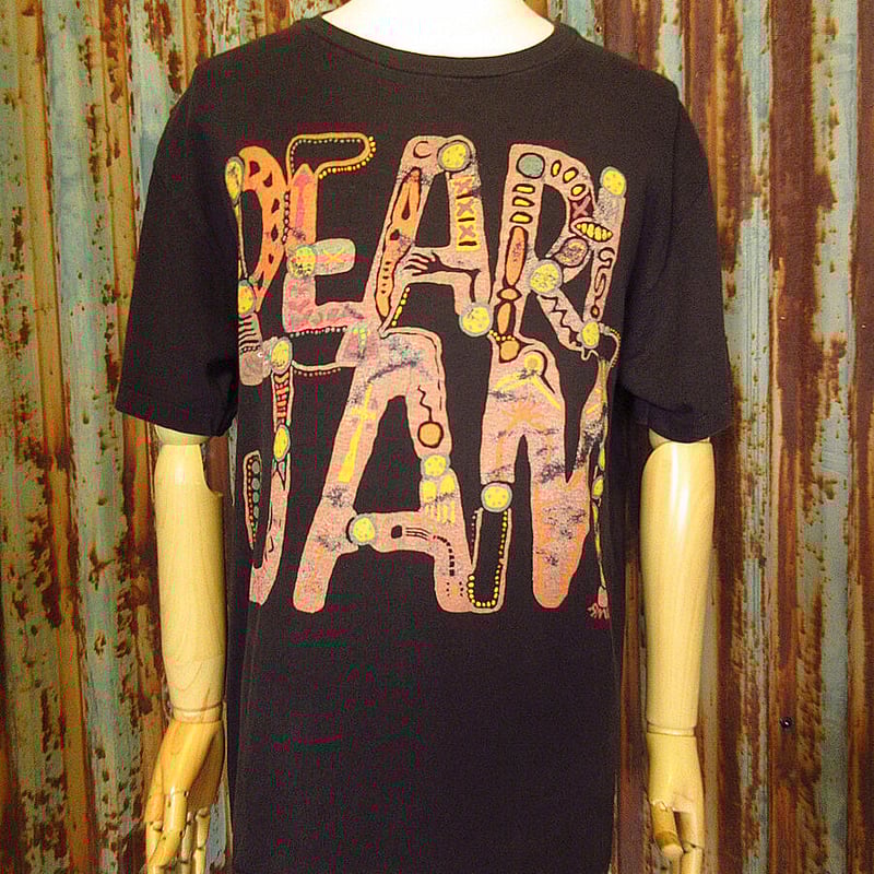 ビンテージ90's○PEARL JAM music for rhinosプリントTシャツ黒si