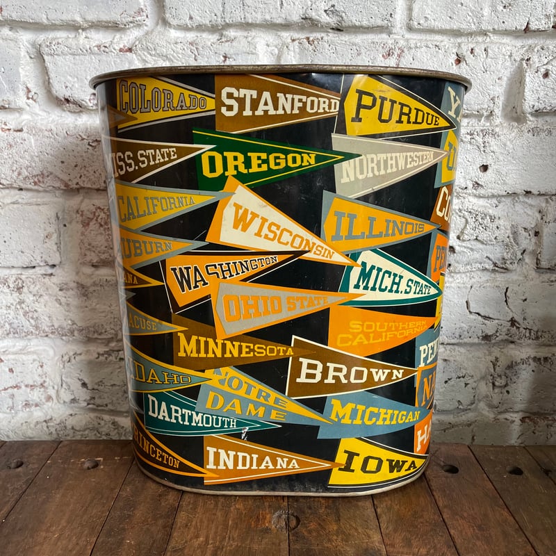1960's カレッジペナント ゴミ箱 | 7miles from the Dreamland