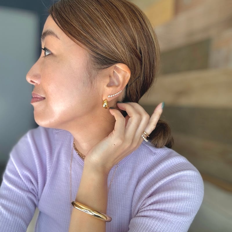 Ete チャンキードロップピアス／S(ゴールド／シルバー)※オンライン