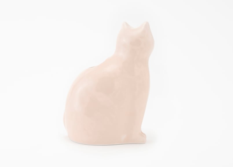 ひがし ちか 花器「愛 編む 磁器猫」 白猫 / 桃猫 / 黒猫 | zen to