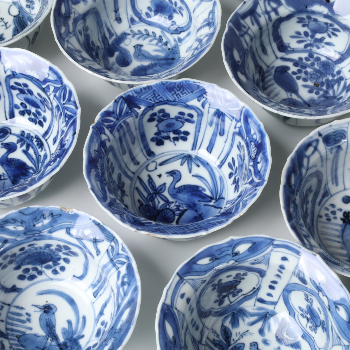 明 古染付芙蓉手花鳥文小鉢 二十客揃 | LYAN ARTS' Collection onl