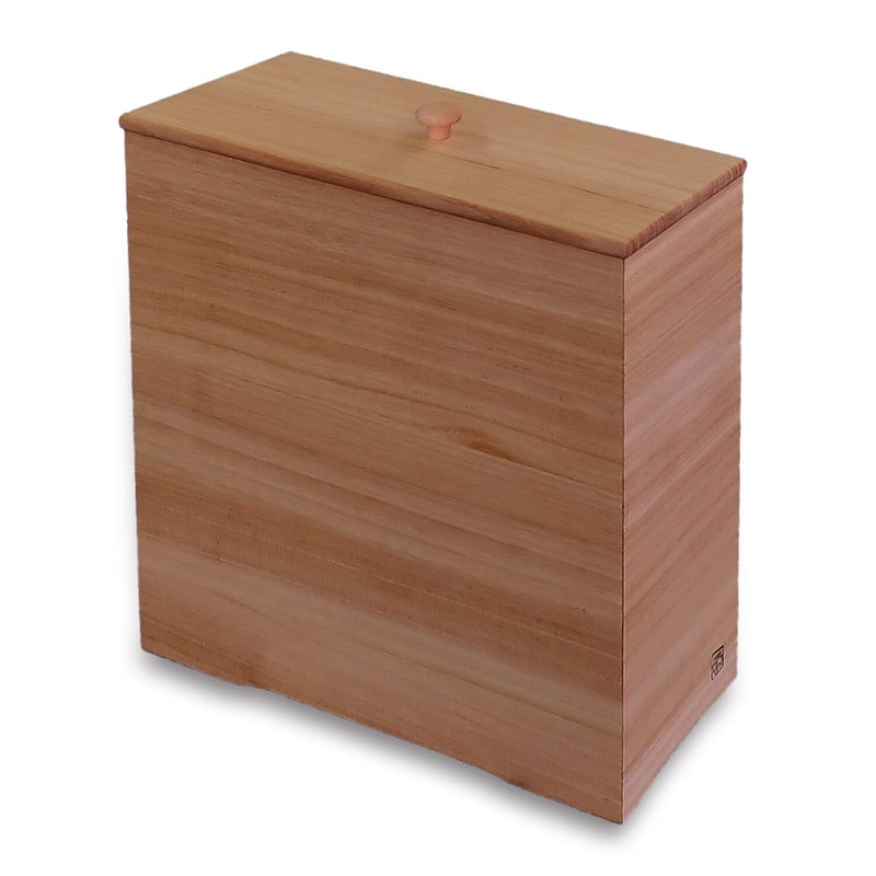 桐米櫃 スリムタワー 10kg用 印籠柿渋 無垢材 新潟県加茂製 [野本桐函