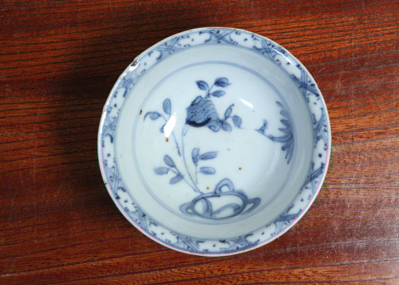 中国呉須染付草花図小椀 5客組 小ホツ,ニュウ | 吉祥寺PukuPuku