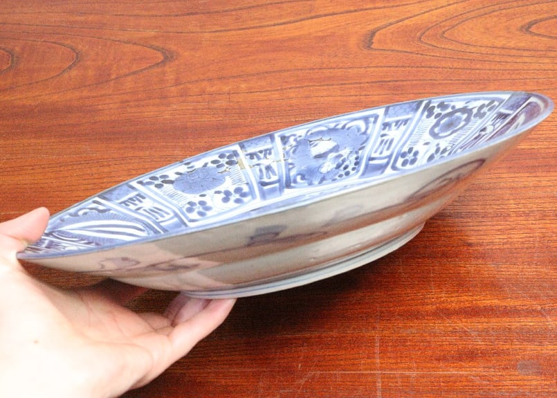 江戸前期藍九谷芙蓉手花鳥図尺皿 | 吉祥寺PukuPuku