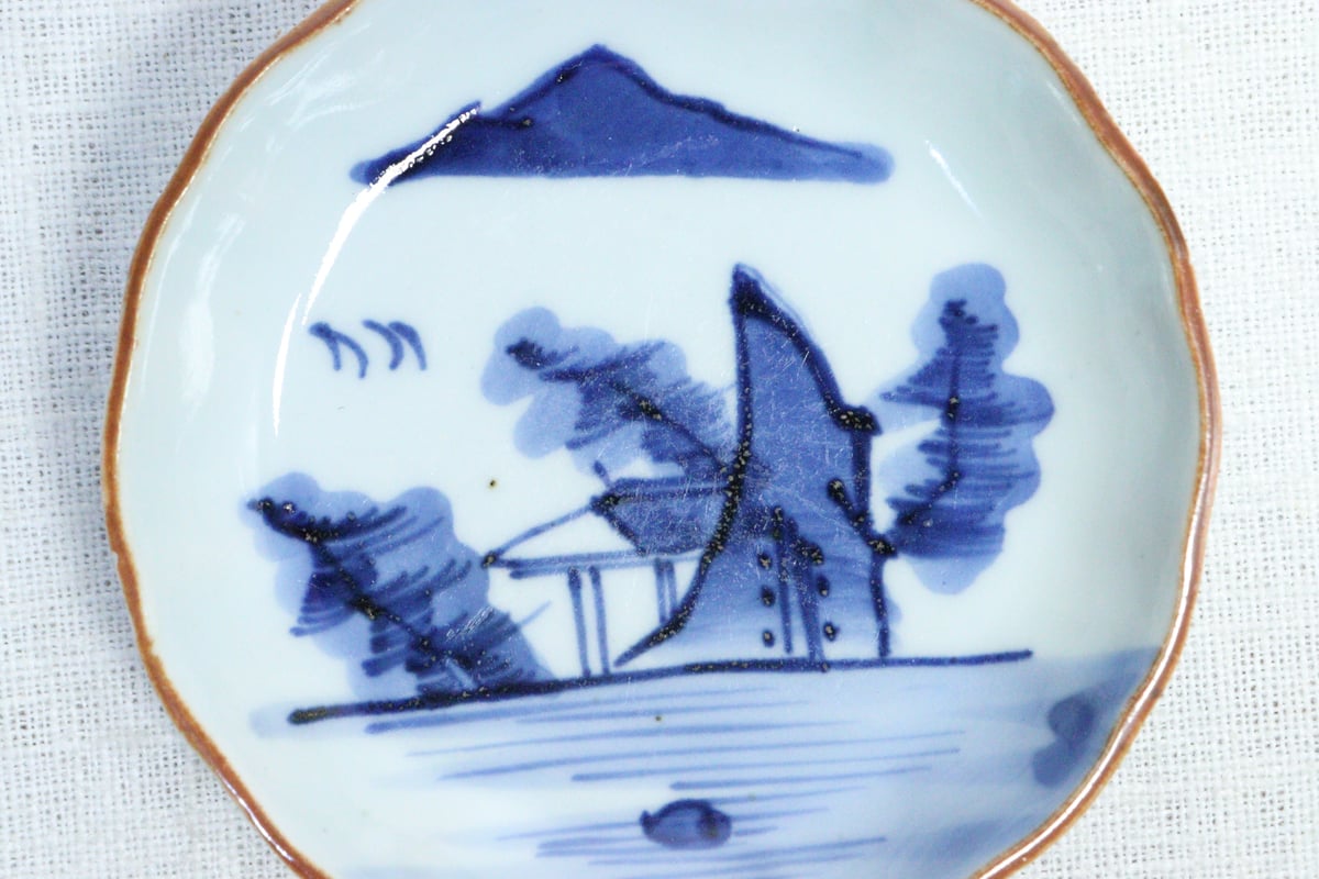 江戸幕末染付山水図小皿 | 吉祥寺PukuPuku