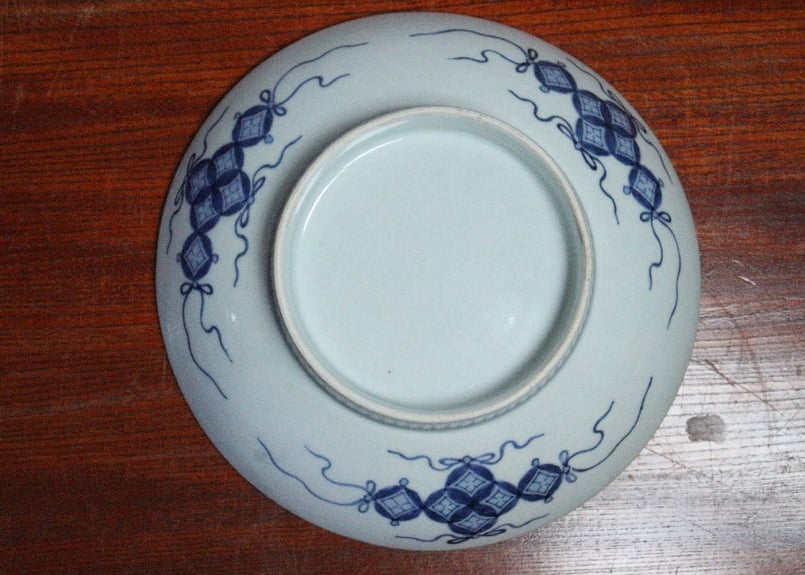 江戸幕末鍋島染付牡丹図7寸台皿③ | 吉祥寺PukuPuku