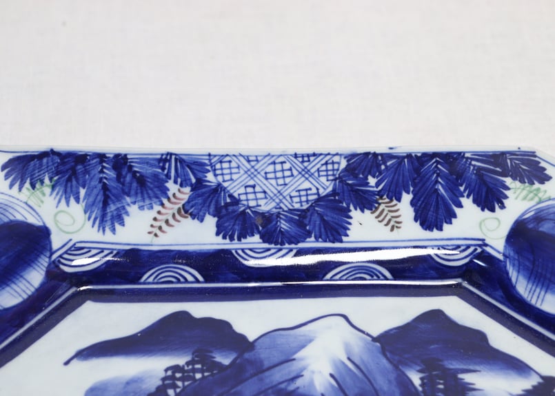 加藤委さん 青いストライプ 染付角皿 加藤委さん 青いストライプ 染付