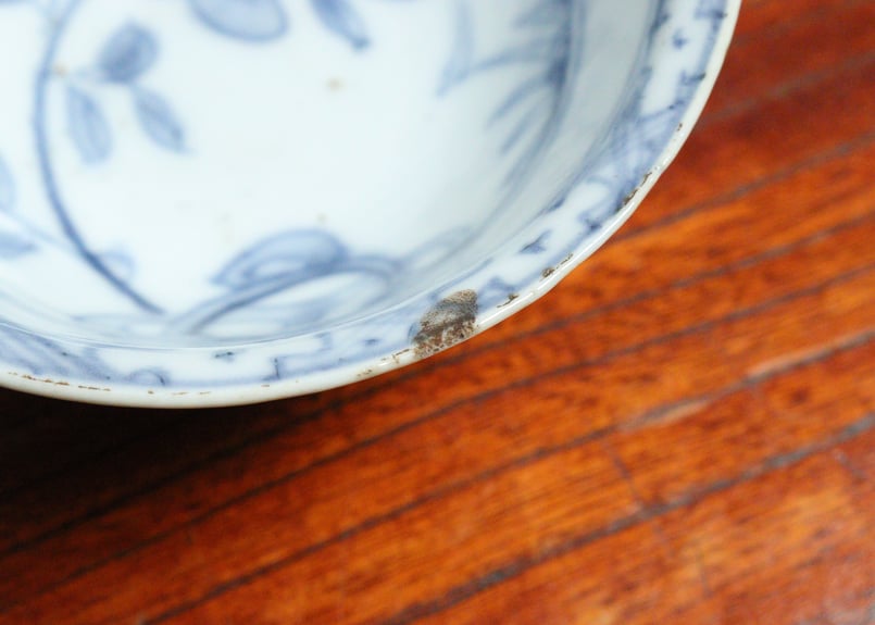 中国呉須染付草花図小椀 5客組 小ホツ,ニュウ | 吉祥寺PukuPuku