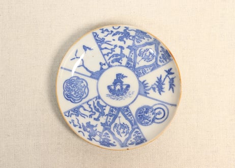 明治時代 青白磁 印判 漢詩 花柄 酒器 酒盃 骨董 古美術 明治時代 青