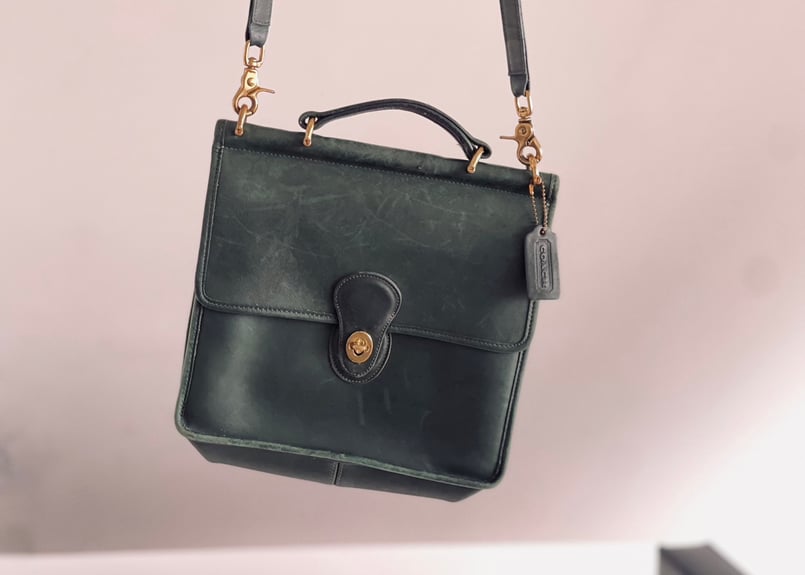 old coach green shoulder bag | weekend tokyo
