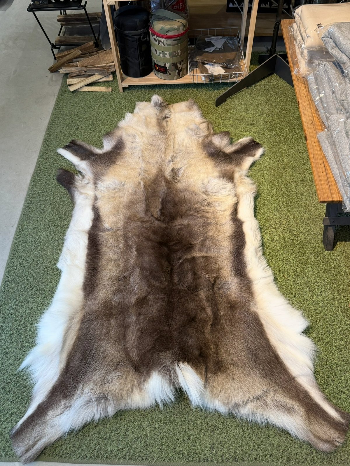 北欧❗️スウェーデン産‼️ トナカイ ファー 毛皮 ラグ マット 1頭分
