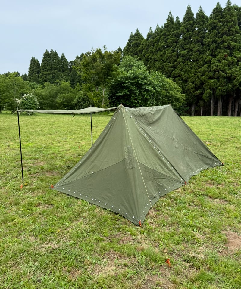希少軍幕❗️ノルウェー軍用テント ポール、ペグ付き