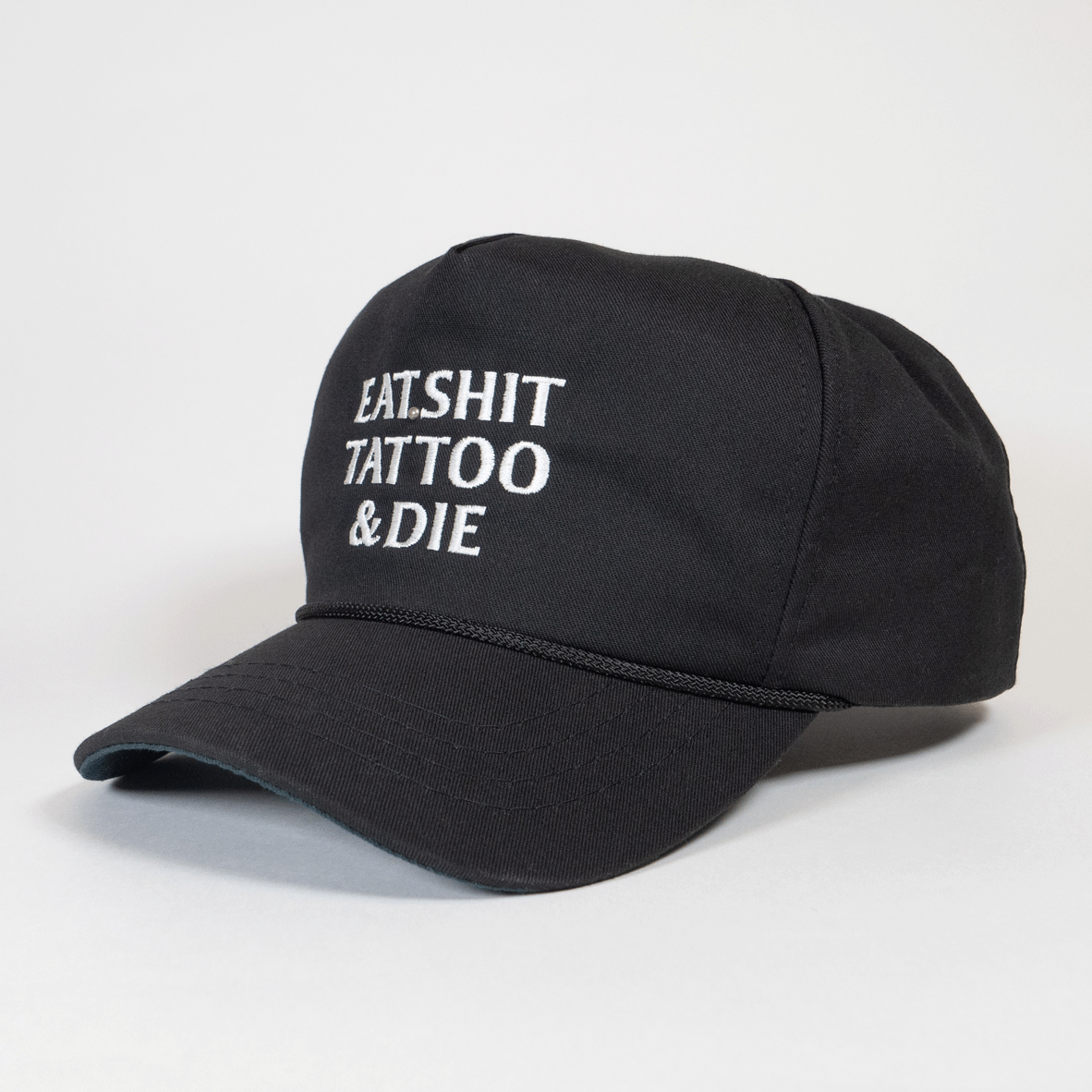 SNAPBACK CAP 【EAT, SHIT, TATTOO & DIE】// BLACK