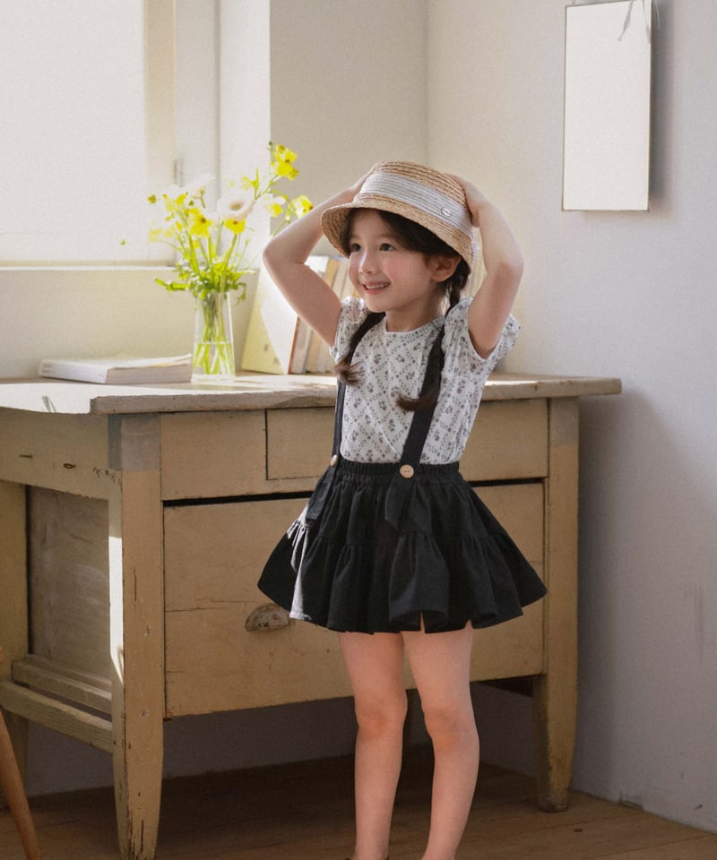 Wonny Ribbon / Black Denim Skirt | lisoro