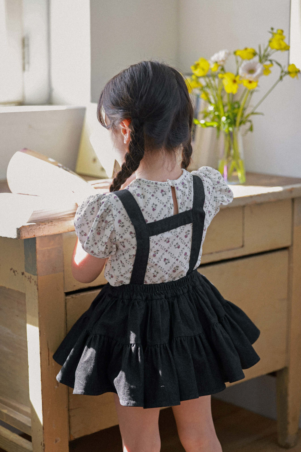 Wonny Ribbon / Black Denim Skirt | lisoro