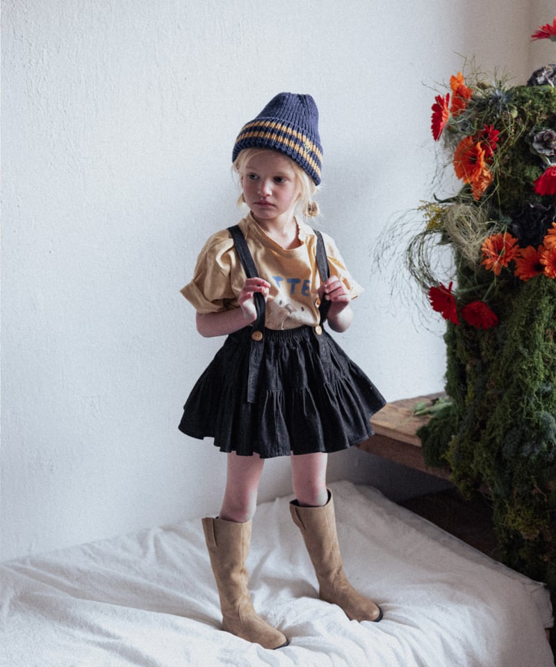 Wonny Ribbon / Black Denim Skirt | lisoro