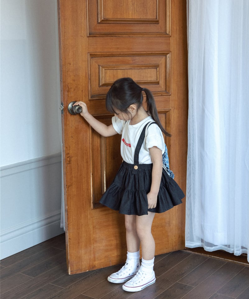 Wonny Ribbon / Black Denim Skirt | lisoro