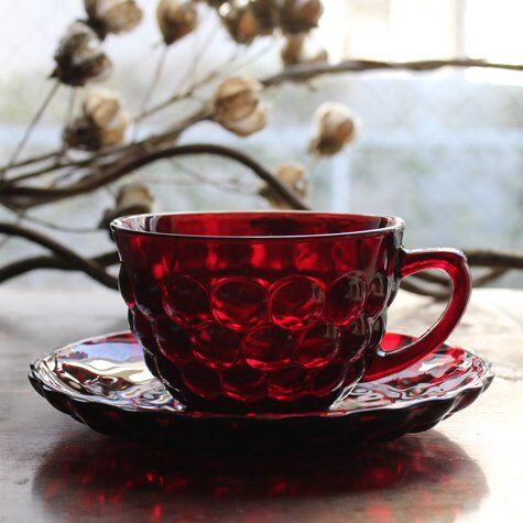 アンカーホッキング バブル ロイヤルルビー カップ＆ソーサー（Fire