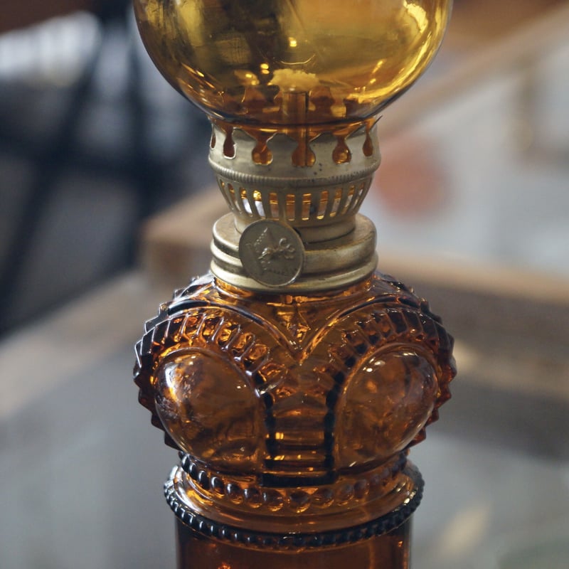 DEADSTOCK アンバーガラス製オイルランプ | 安濃古道具店