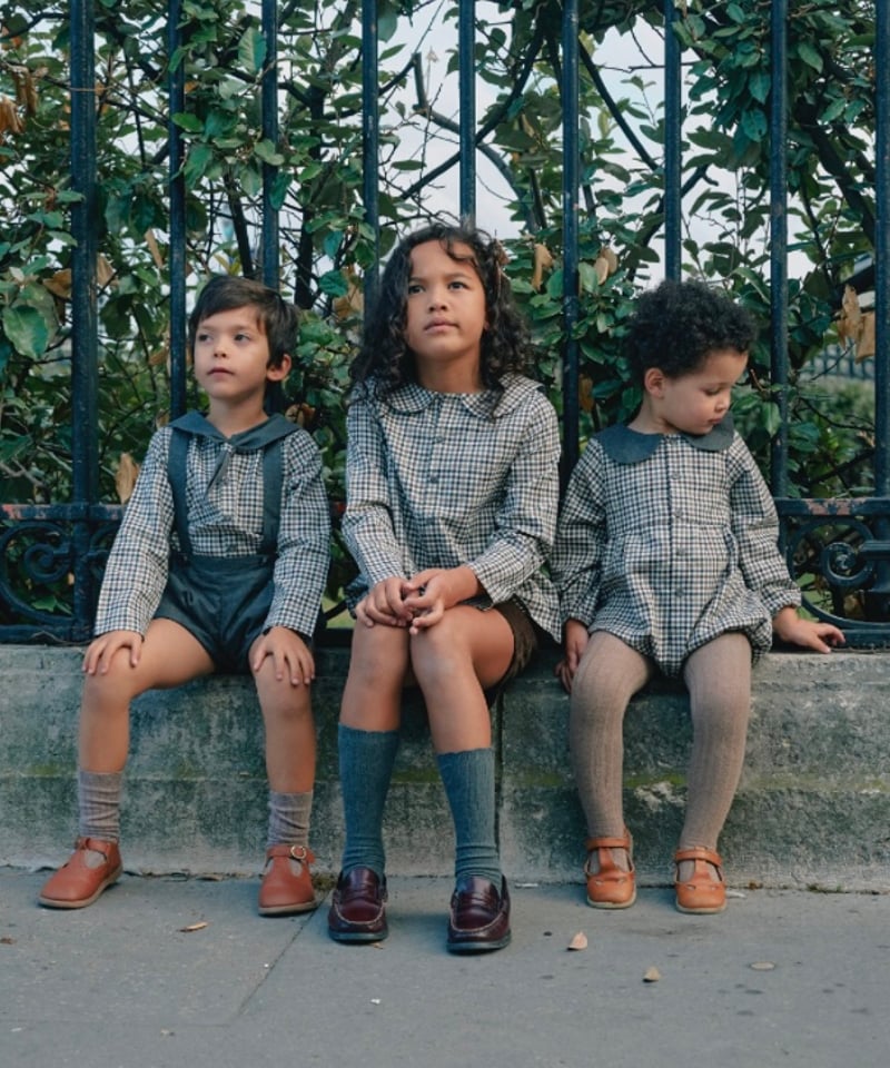 ロンパース・カバーオール Maison Marelle romper BAC gingham 18m