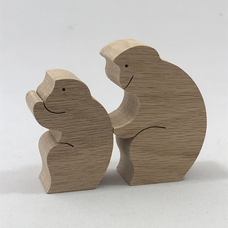 KA162 サルのカップル 小黒三郎の組み木 十二支の動物 | ゆかいな