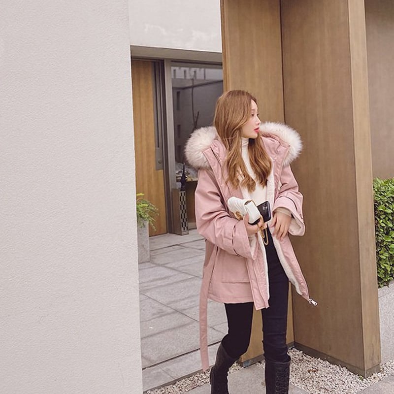 ビッグファー モッズコート コットンジャケット フード付き ジャケット