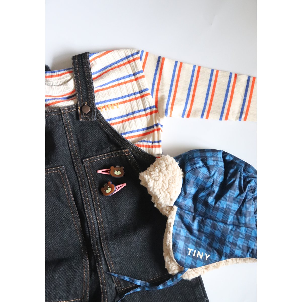 TINYCOTTONS denim dungaree | hanakao